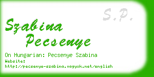 szabina pecsenye business card